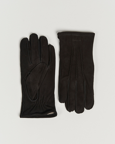Men | Preppy Authentic | GANT | Classic Suede Gloves Black