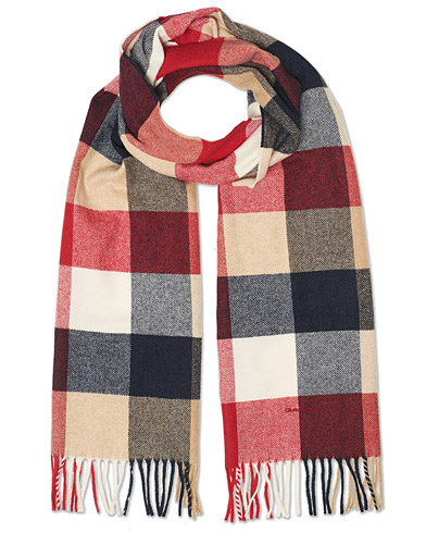 Scarves |  Multi Check Scarf Equestrian Red