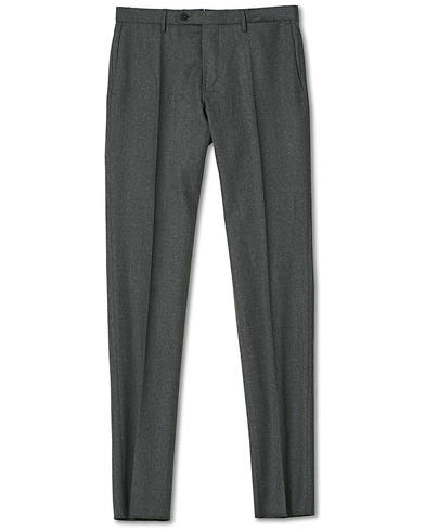  |  Slim Fit Washable Flannel Trousers Grey Melange