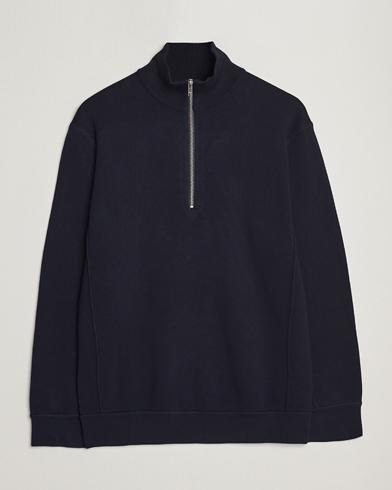 Men | Sweaters & Knitwear | NN07 | Luis Cotton/Modal Half Zip Sweater Navy Blue