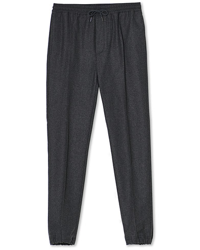 Men | Trousers | Ralph Lauren Purple Label | Wool Flannel Jogger Dark Grey