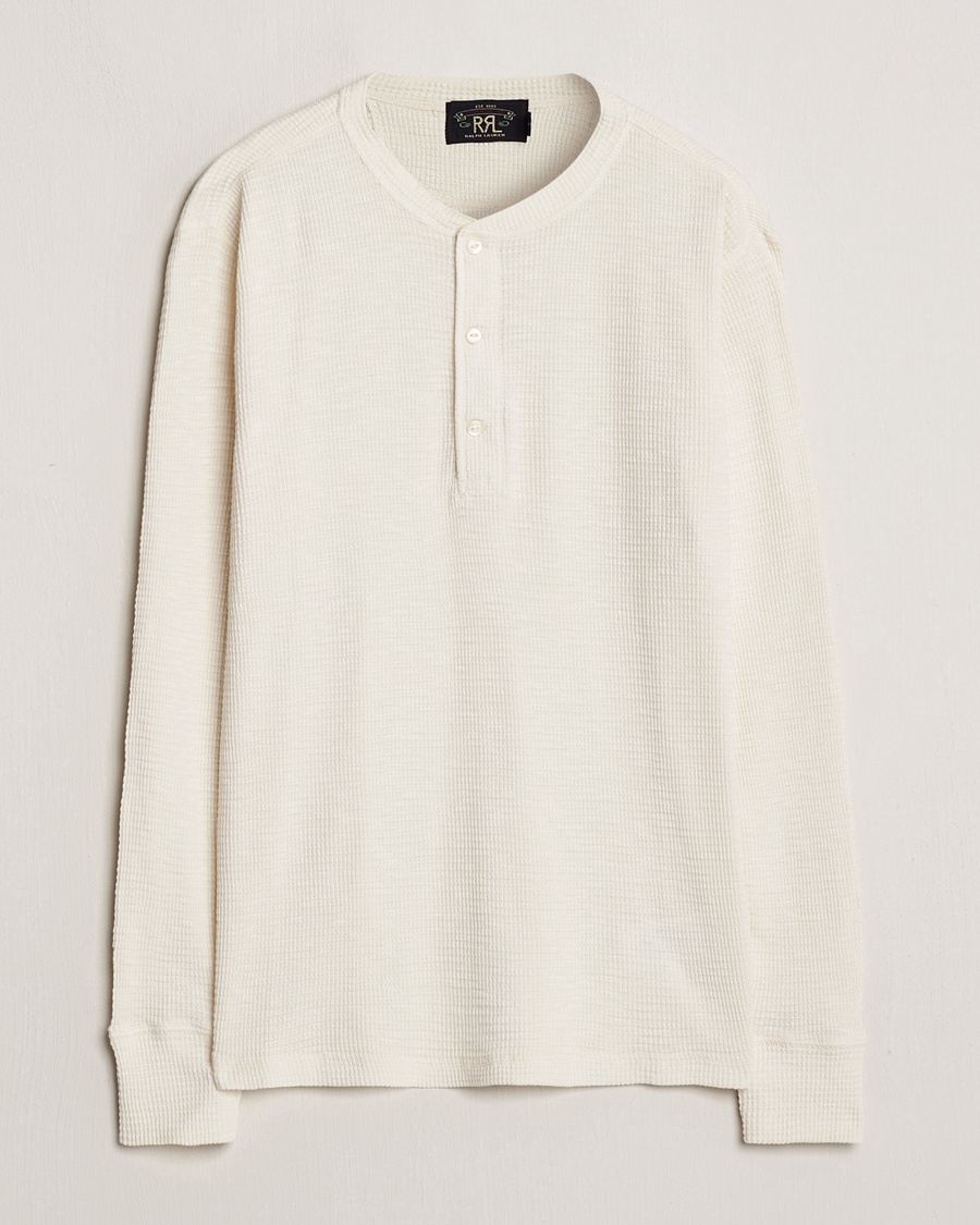 RRL Long Sleeve Henley Paper White – White
