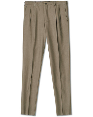  Tapered Wool Flannel Trousers Light Grey