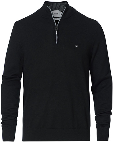  |  Superior Wool Half Zip Sweater Black