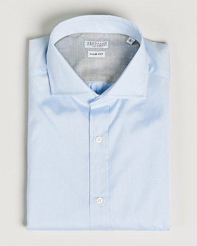  |  Slim Fit Twill Cotton Shirt Light Blue