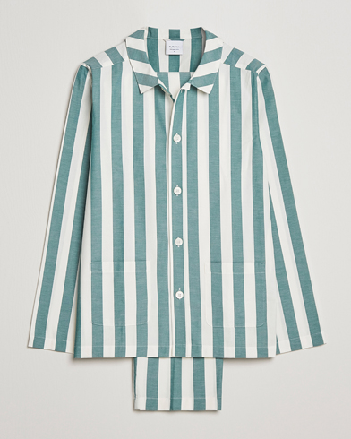 Men | Pyjamas | Nufferton | Uno Striped Pyjama Set Green/White