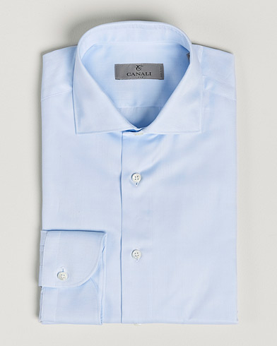 Men | Business Shirts | Canali | Slim Fit Cut Away Shirt Light Blue