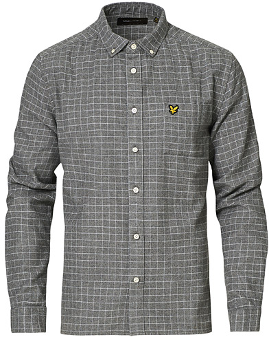  |  Grid Check Flannel Shirt Mid Grey Marl