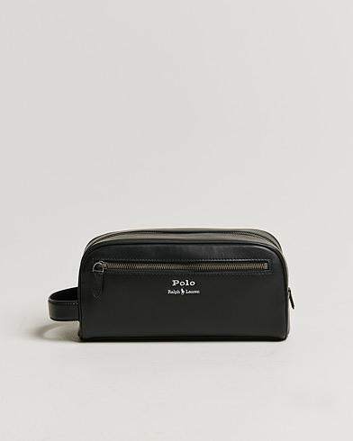 Men | Wash Bags | Polo Ralph Lauren | Leather Washbag Black
