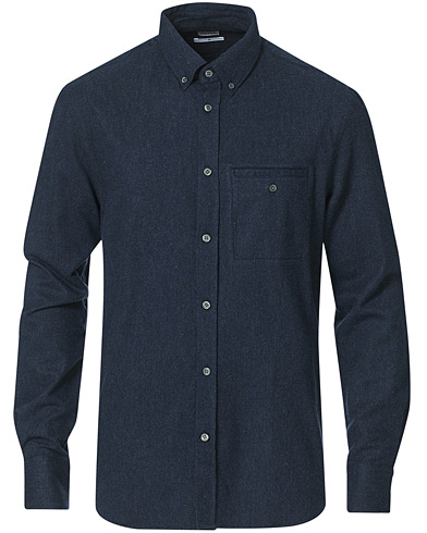 Flannel Shirts |  Zachary Flannel Shirt Dark Blue Melange