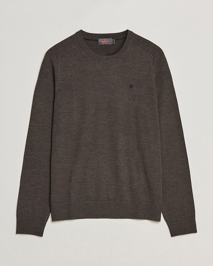 Morris Merino O-neck Brown Melange – Grey