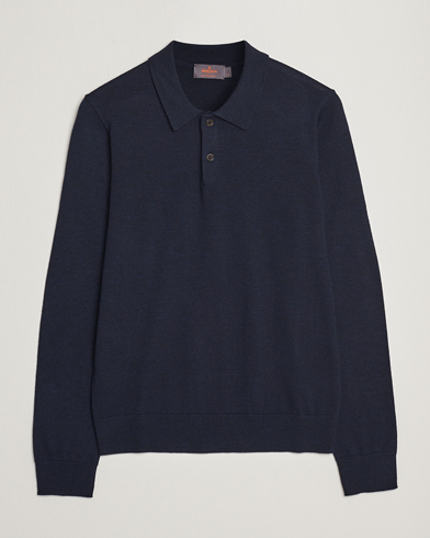 Knitted Polo Shirts |  Merino Knitted Polo Navy