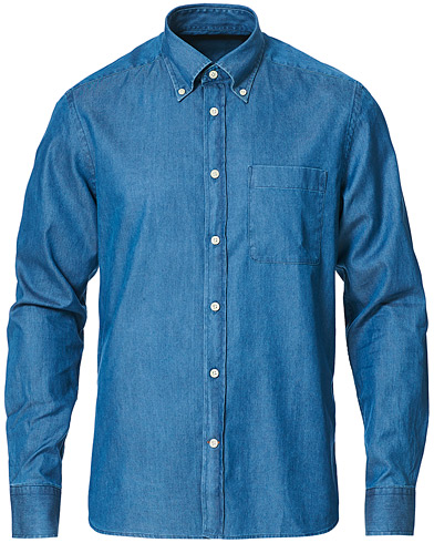  |  Canclini Indigo Button Down Denim Shirt Blue
