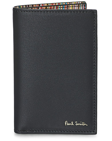 Men |  | Paul Smith | Stripe Leather Wallet Black