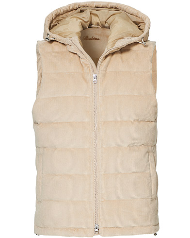  |  Padded Corduroy Hood Vest Creme
