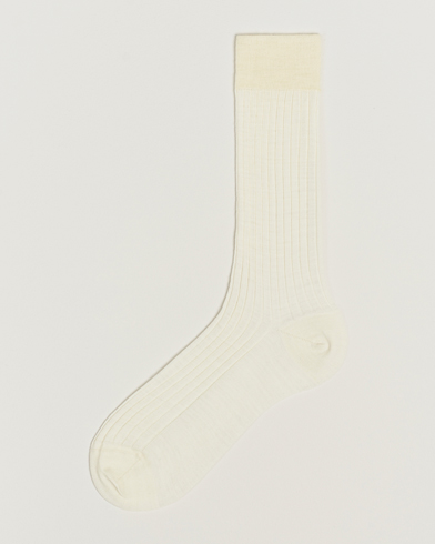 Men |  | Bresciani | Wool/Nylon Ribbed Short Socks White