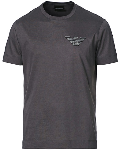 Emporio Armani Short Sleeve Embroidered Logo T-Shirt Dark Grey