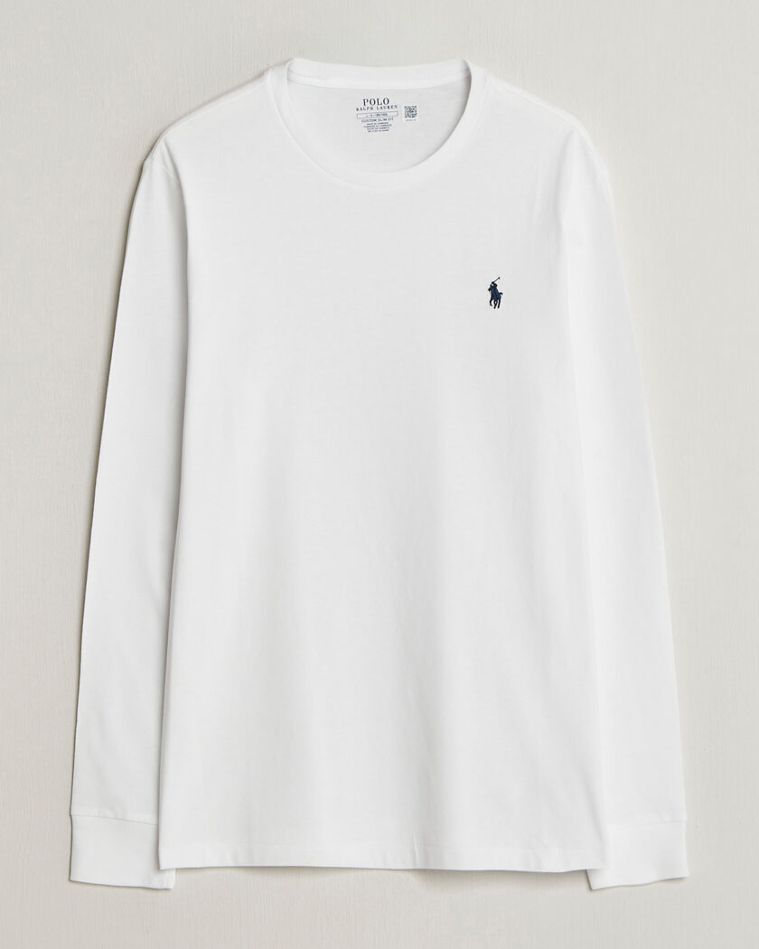 Polo Ralph Lauren Custom Slim Fit Long Sleeve Tee White – White