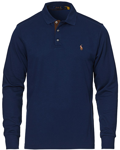 Polo Shirts |  Luxury Pima Cotton Long Sleeve Polo French Navy