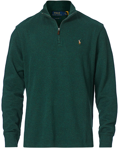 Polo Ralph Lauren Double Knit Jaquard Half Zip Sweater Pine Heather at Care