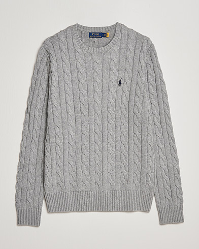 Men | Gifts | Polo Ralph Lauren | Cotton Cable Pullover Fawn Grey Heather