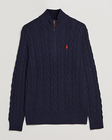 Men |  | Polo Ralph Lauren | Cotton Cable Half Zip Sweater Hunter Navy