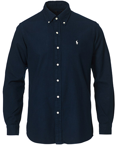 Flannel Shirts |  Slim Fit Brushed Flannel Shirt Hunter Navy