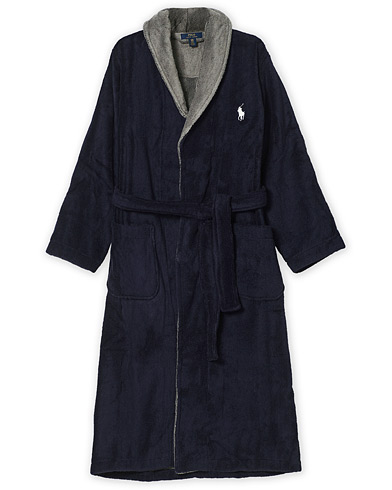 Pyjamas & Robes |  Cotton Shawl Robe Cruise Navy