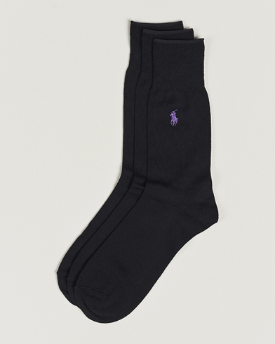 Men | Polo Ralph Lauren | Polo Ralph Lauren | 3-Pack Mercerized Cotton Socks Black