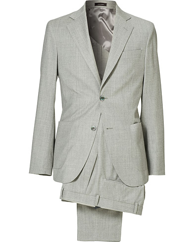 Suits |  Egel Wool/Silk Patch Pocket Suit Light Grey