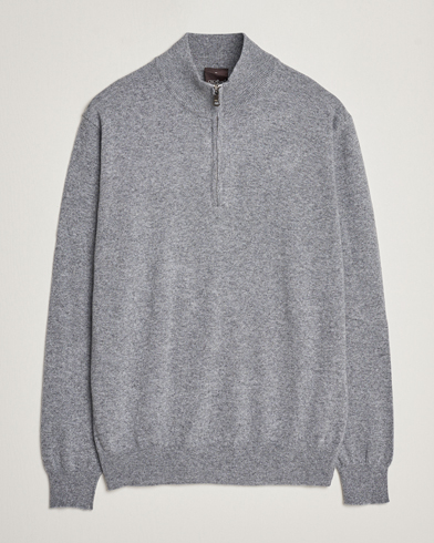 Men |  | Oscar Jacobson | Patton Wool/Cashmere Half Zip Light Grey