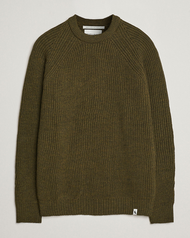 Men |  | Peregrine | Ford Knitted Wool Jumper Olive