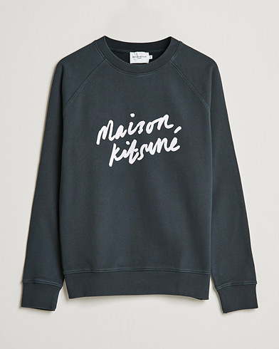 Men | Grey sweatshirts | Maison Kitsuné | Handwriting Sweatshirt Anthracite