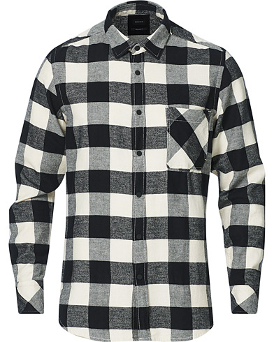 Flannel Shirts |  Riou Checked Flannel Shirt White/Black