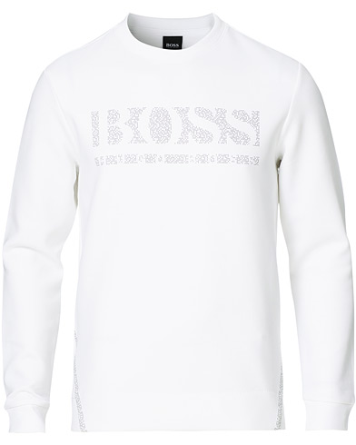 Men | Sweaters & Knitwear | BOSS Athleisure | Salbo Iconic Crew Neck Sweatashirt White