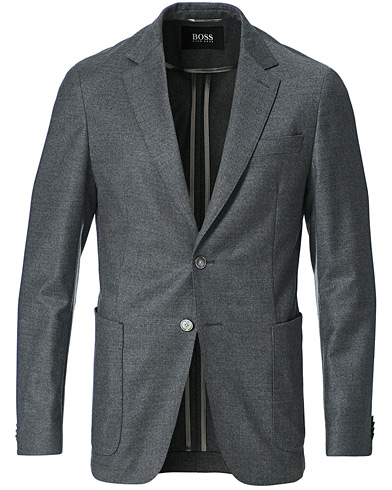 Wool Blazers |  Hanry Flannel Patch Pocket Blazer Medium Grey