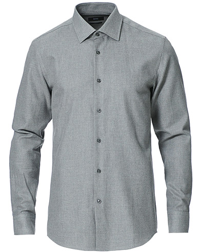 BOSS Hank Light Flannel Shirt Medium Grey