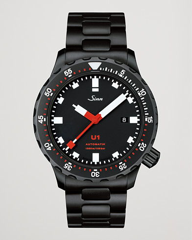  U1 Black Hard Coating Diving Watch 44mm Black