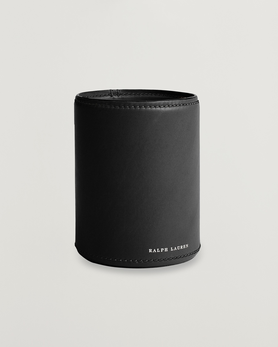 Ralph Lauren Home Brennan Leather Pencil Cup Black – Black