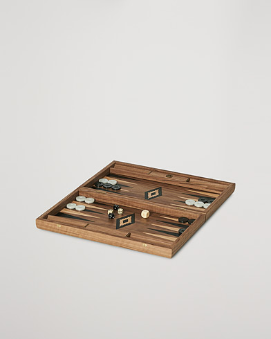  |  American Walnut Backgammon With Side Racks