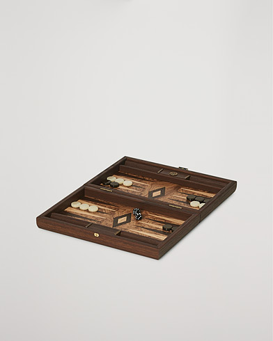 Gifts |  Walnut Burl Small Backgammon With Side Racks