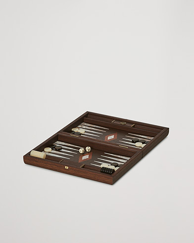 Men | For the Home Lover | Manopoulos | Natural Burl Small Backgammon With Side Racks