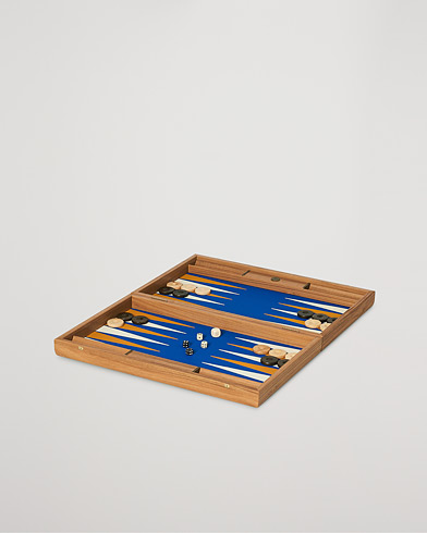 Men | For the Home Lover | Manopoulos | Walnut Royal Blue Large Backgammon