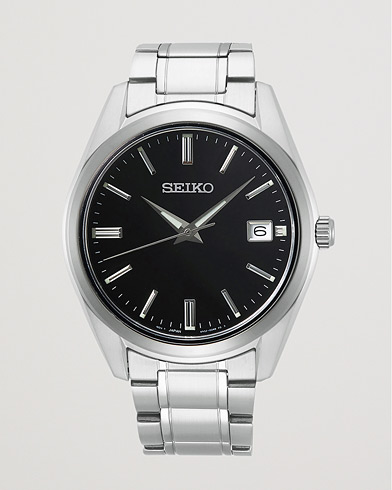 Men | Watches | Seiko | Sapphire 40mm Steel Black Dial