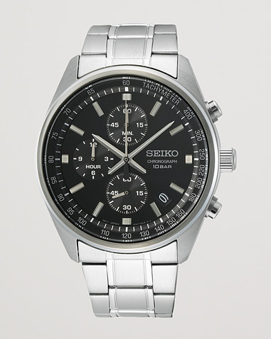 Men | Watches | Seiko | Chronograph 42mm Steel Black Dial