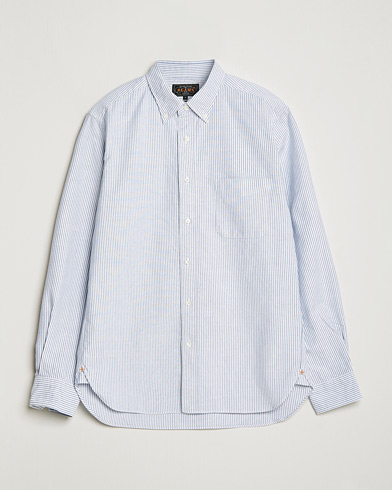 Men | Preppy Authentic | BEAMS PLUS | Oxford Button Down Shirt Blue Stripe