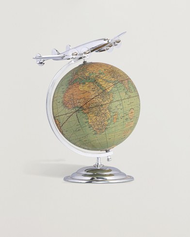 Men | Decoration | Authentic Models | On Top Of The World Globe and Plane Silver