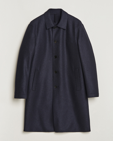  |  Pressed Wool Mac Coat Navy Blue