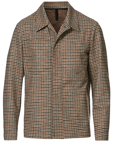 |  Two Button Houndstooth Overshirt Camel