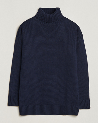 Men | Gloverall | Gloverall | Submariner Chunky Wool Roll Neck Navy